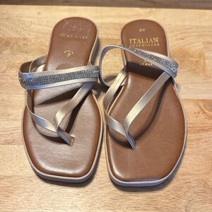Italian Shoemakers Silver and Brown Women's Sandals